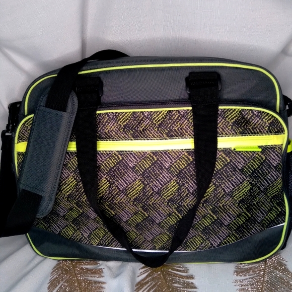 Carter's Other - Carters neon yellow and gray diaper bag